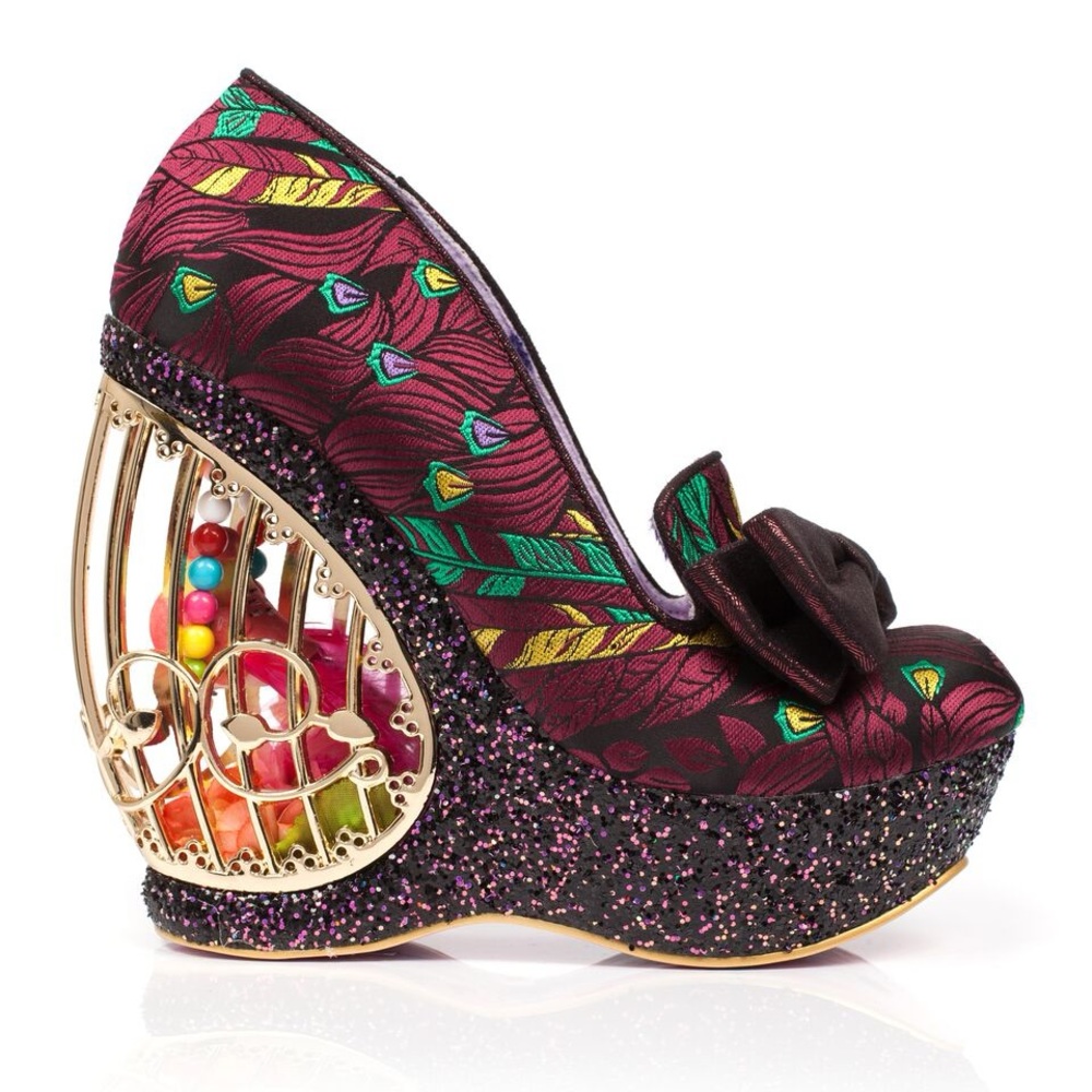 NWB Irregular Choice Ornate Agador Birdcage Shoes Limited Edition Fuschia RARE